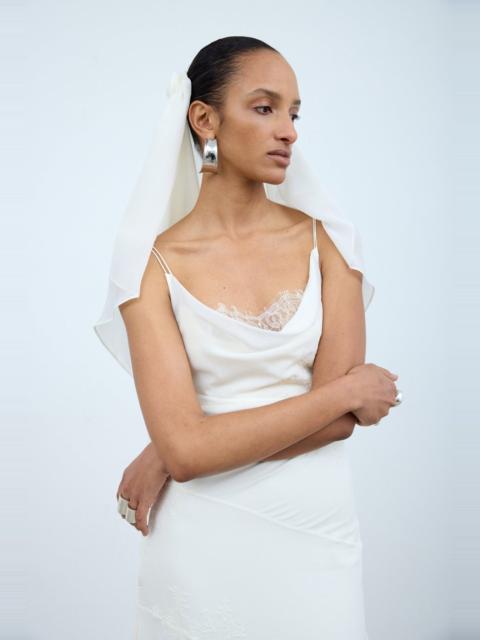 LYRA VEIL IN IVORY SILK CHIFFON