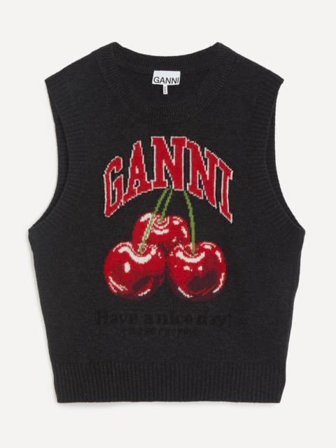 Graphic Cherry Wool Vest