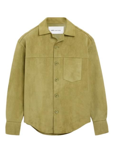 buttoned chest-pocket overshirt