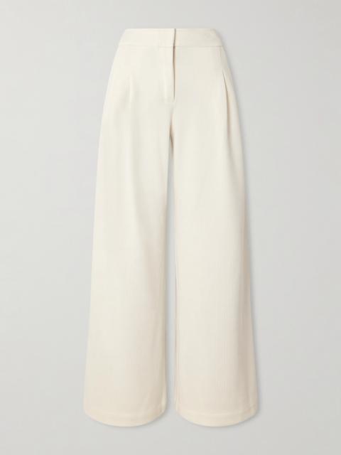 Rosalie Pleated Corduroy Wide-leg Pants