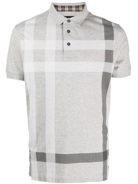 Blain check-print polo shirt