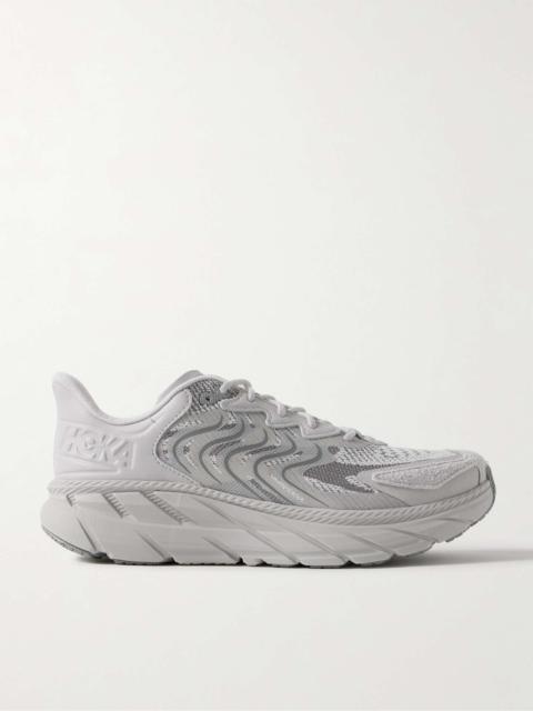 Clifton LS Rubber-Trimmed Mesh, Leather and Suede Running Sneakers