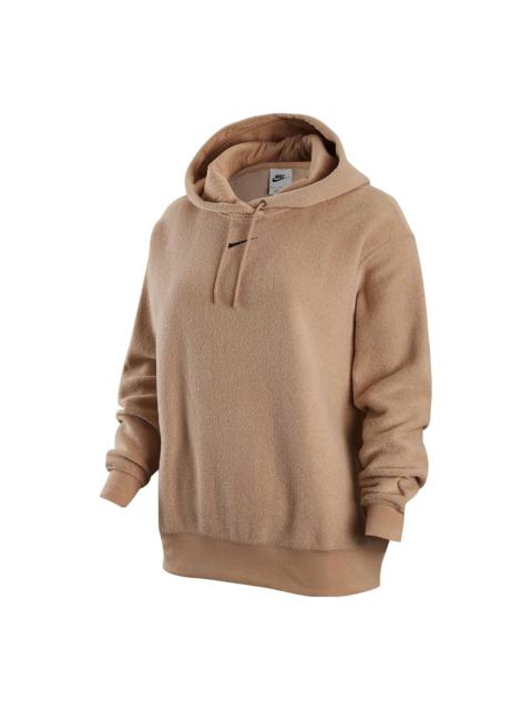(WMNS) Nike Sportswear Logo Hoodie 'Tan' DV7100-200