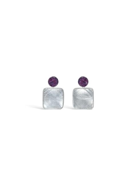 PENDANT EARRINGS IN AMETHYST & PLEXI