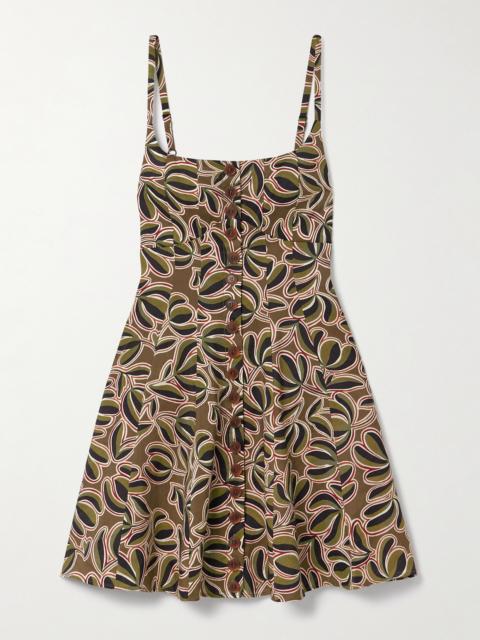 Alba Printed Linen-blend Mini Dress