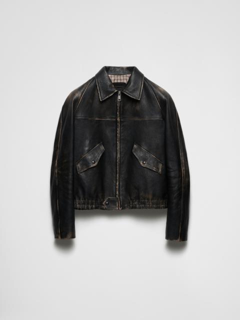 【関税&送料込】Prada Black Nappa Leather Padded Jacket Prada Reversible nappa and nylon jacket - Black | UPW040038002