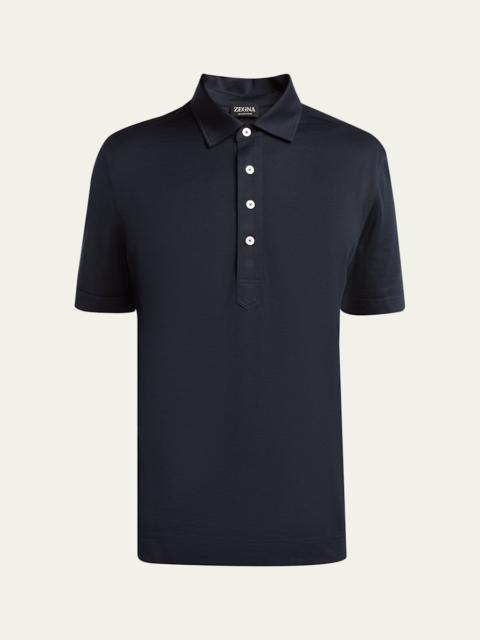 Men's Leggerissimo Cotton and Silk Polo Shirt
