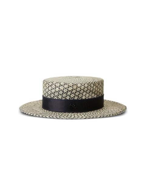 Kiki logo-detail straw fedora
