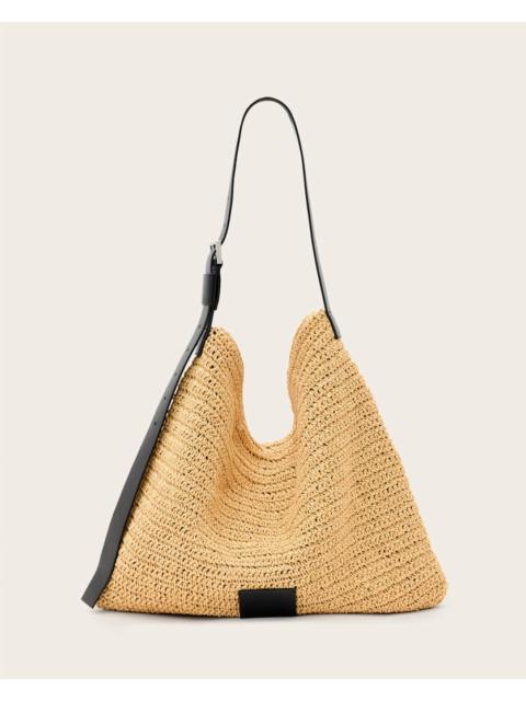 ASHA WOVEN STRAW HOBO SHOULDER BAG