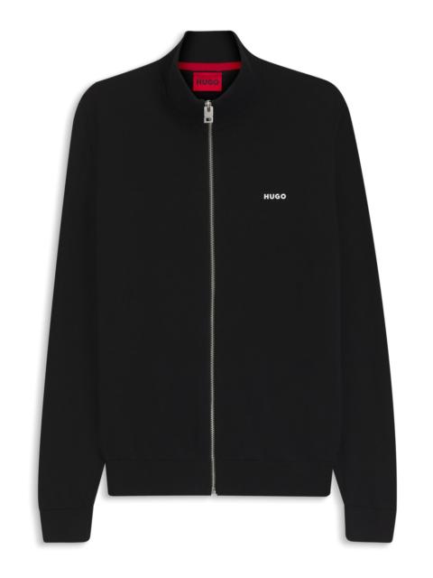 LOGO-DETAIL KNIT JACKET IN COTTON