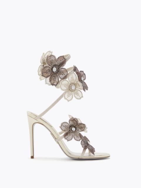 PEACH FLOWER IVORY AND GREY SANDAL 105