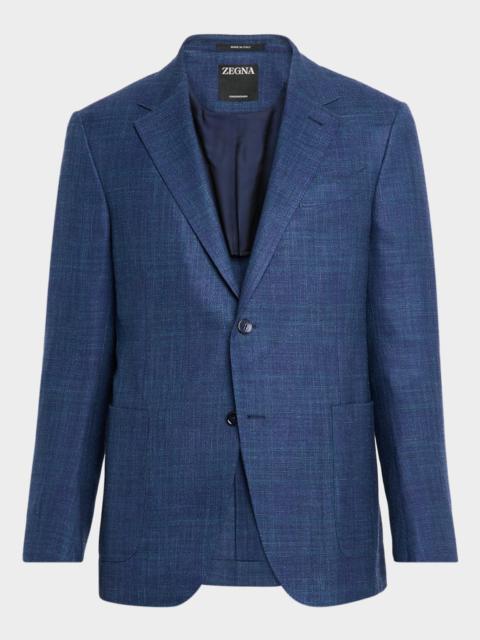 Men's Tonal Plaid Single-Breasted Sport Coat