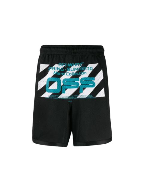 OFF-WHITE Wavy Line Mesh Shorts Black/Multicolor