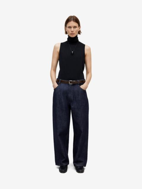 button-fastening trousers
