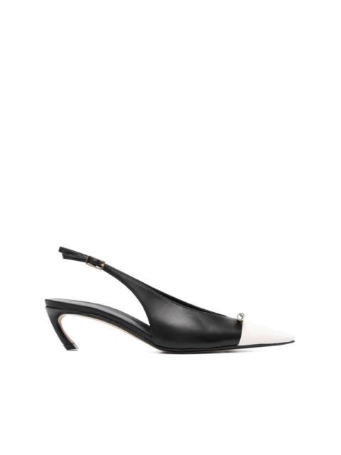 Rita 50mm leather slingback pumps