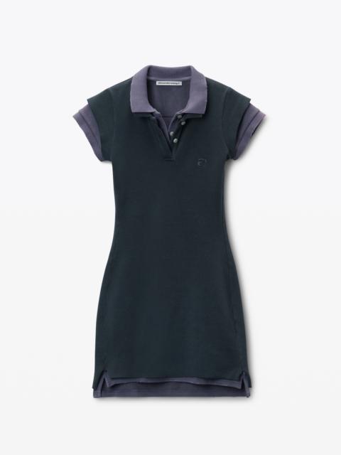 Layered Polo short-sleeve Minidress