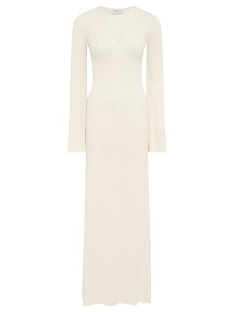 Arisen Knit Maxi Dress in Off White Mulberry Silk