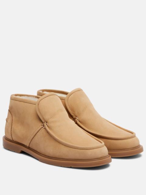Shearling-lined suede ankle boots