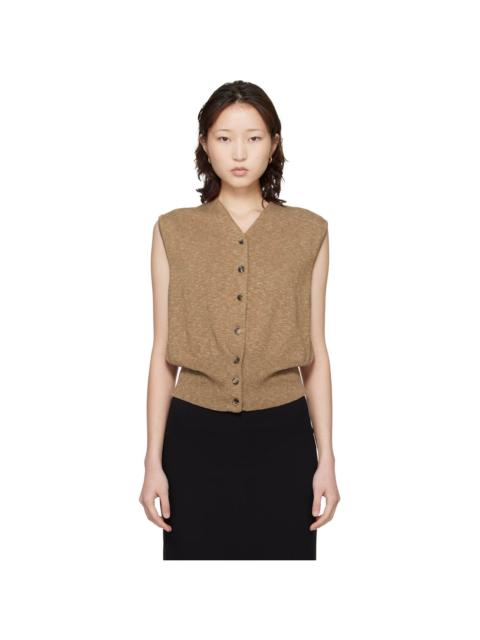 Khaki Flecked Cotton Waistcoat