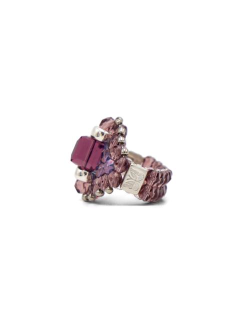 NEEDLES x Tie A Knot Square Crystal Beads Ring - Purple x Purple