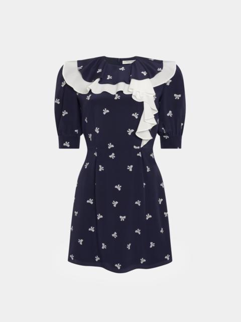 BOWS PRINT MINI DRESS