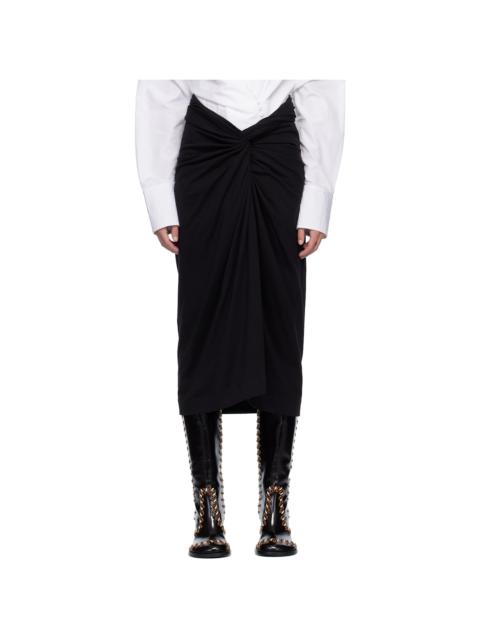 Black Jersey Midi Skirt