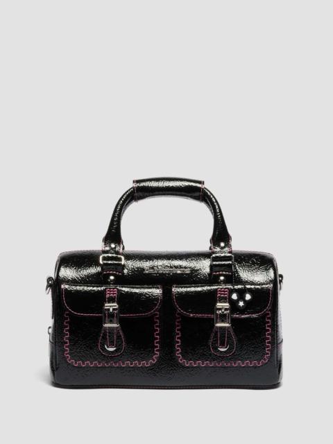 Top Handle Bag Distressed Patent Leather Bag