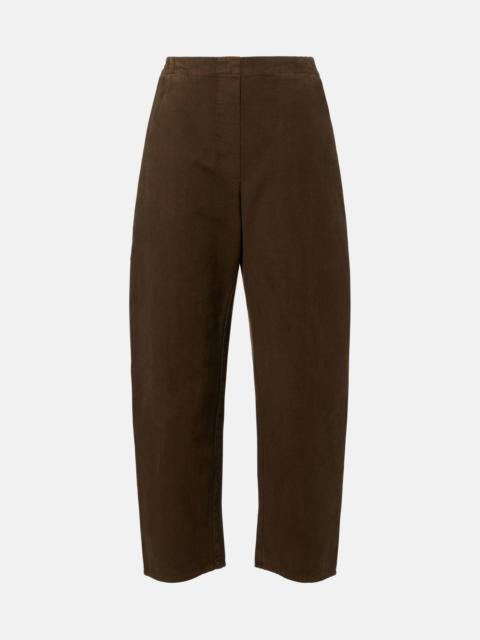 Chloe high-rise cotton canvas barrel-leg pants