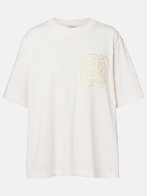 Embroidered oversized cotton jersey T-shirt