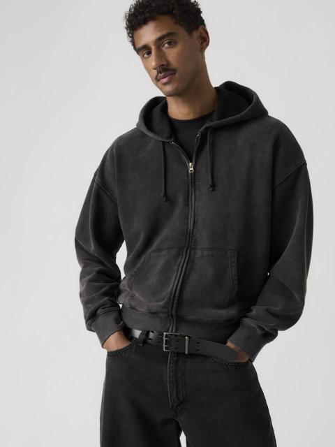 HAYES BOXY GRUNGE WASH FULL-ZIP SWEATSHIRT