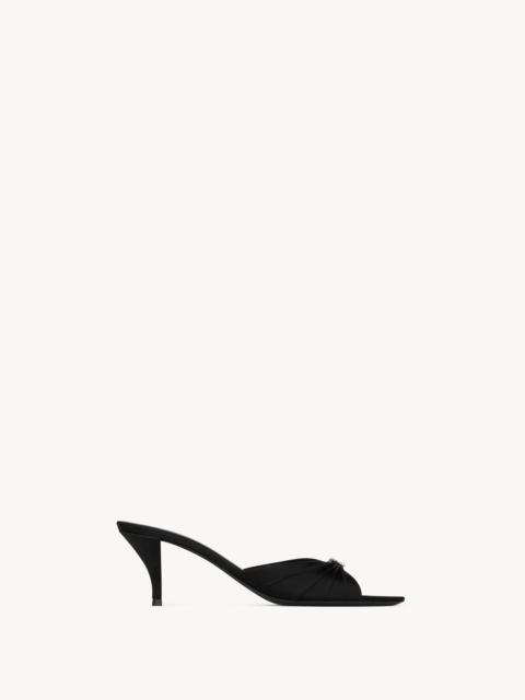 JERRY MULES IN SATIN CREPE AND RHINESTONES