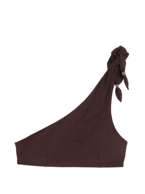 knot one-shoulder bikini top