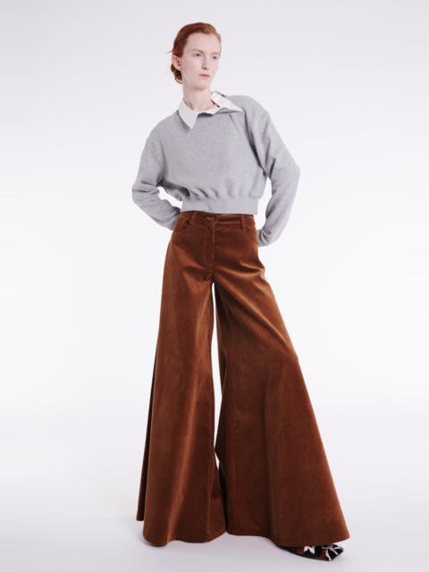 CORD WIDE LEG JEAN TROUSERS TAN