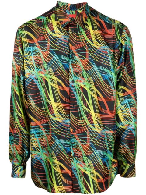 abstract-pattern silk shirt