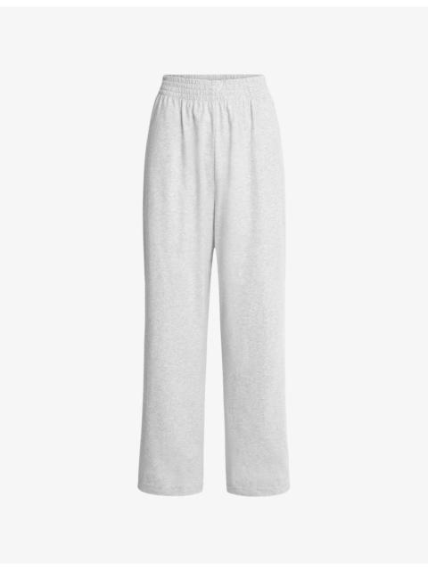 Wide-Leg Cotton-Jersey Trousers