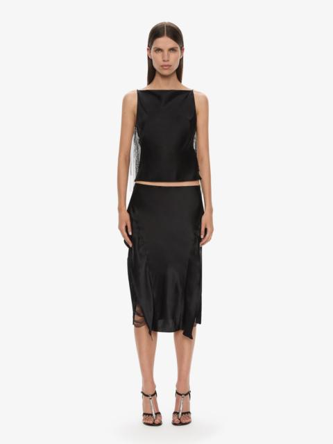 Lattice Lace Silk Top