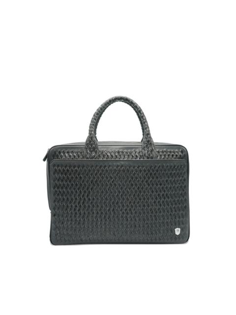 woven leather briefcase bag