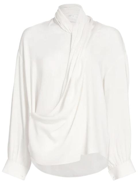 Darnelle draped silk blouse