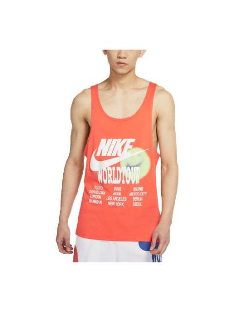 Men's Nike Sportswear Retro Printing Basketball Sports Orange Vest DA0936-842