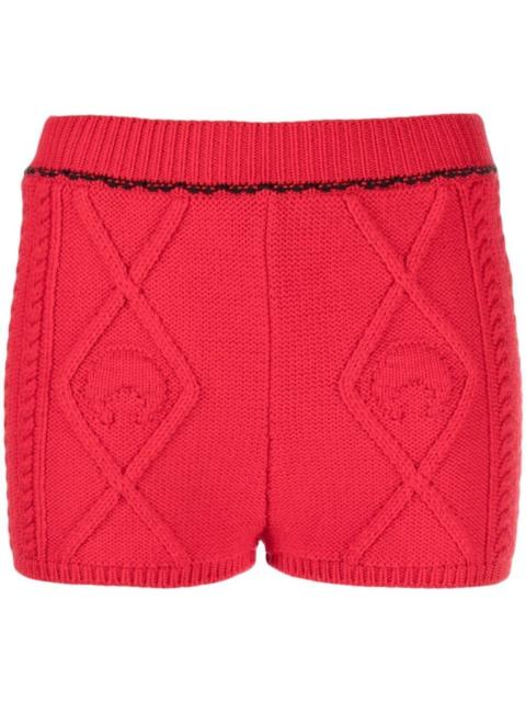 cable knit mini shorts