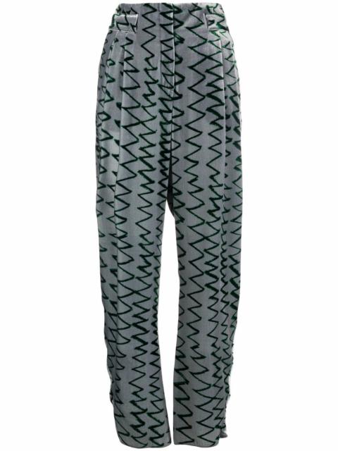 zigzag-embroidered trousers