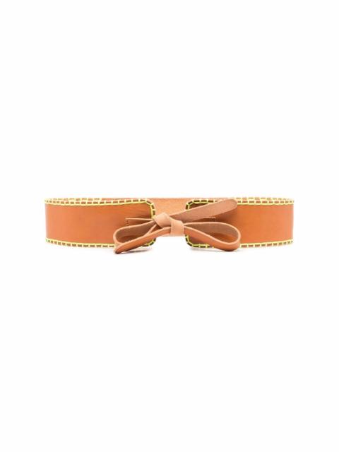 tied leather belt