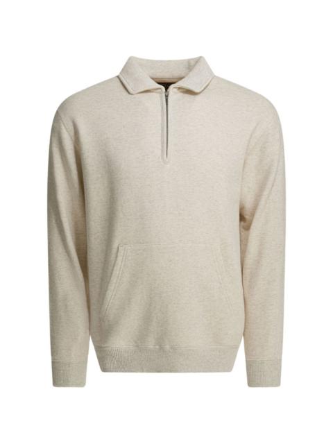half-zip pocket sweatshirt