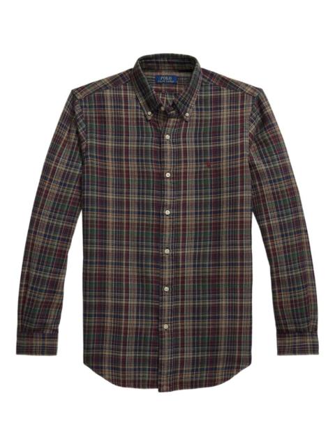 flannel plaid-pattern shirt
