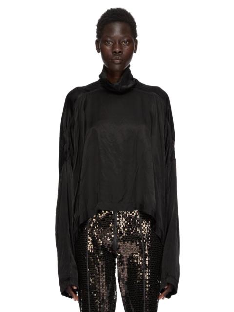 funnel-neck long-sleeve blouse