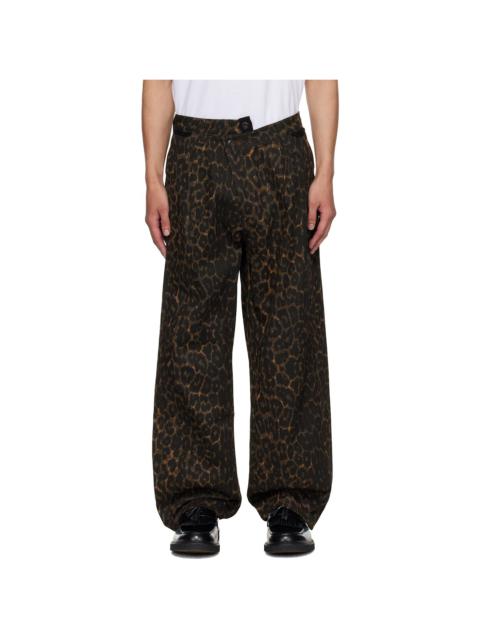 Brown Crossover Carpenter Wide Leg Jeans