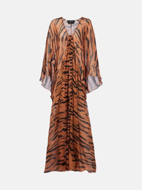 x Sabine Getty printed silk kaftan