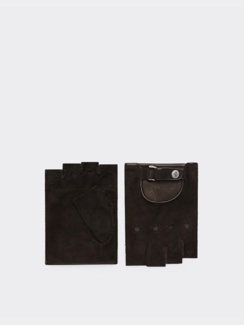 Suede driving gloves