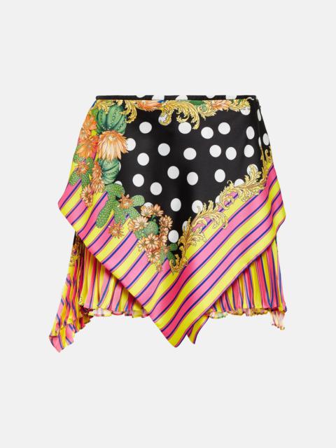 Printed wrap miniskirt