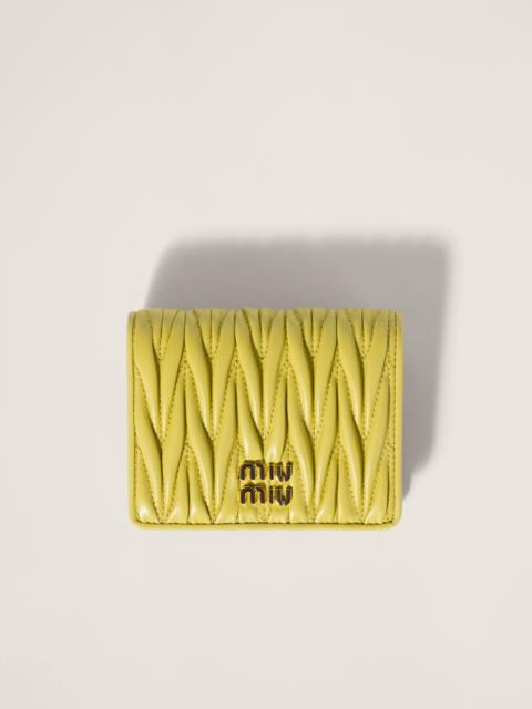 Small matelassé nappa leather wallet